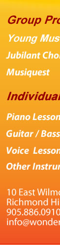 Music Lessons, Piano, Rock Band, Vocal Lessons in Richmond Hill, Canada